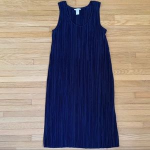 H&M Dark Blue Pleated Accordion Dress